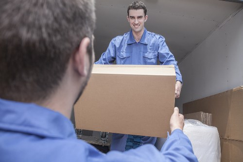 Office storage solutions for Kentishtown businesses with organized boxes and workspace clearance
