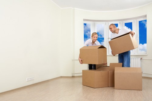 Packed storage unit ready for household or business items