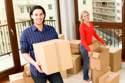 Careful loading of household items during a flat removal in Kentishtown